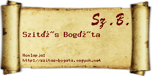 Szitás Bogáta névjegykártya